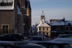 Blick auf die winterliche Innenstadt von Aubigny, vom Schloss aus gesehen (Bild: Ulrich Klose)