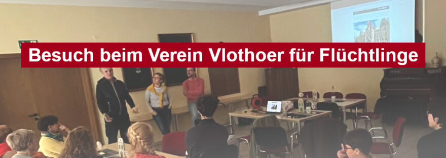 Seitenbanner für den Bericht über den Besuch beim Verein Vlothoer für Flüchltinge im April 2026