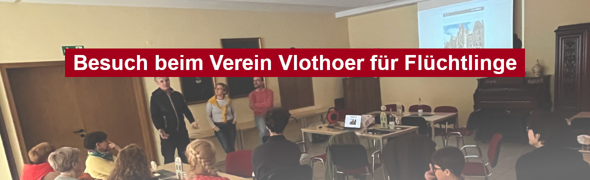 Seitenbanner für den Bericht über den Besuch beim Verein Vlothoer für Flüchltinge im April 2026